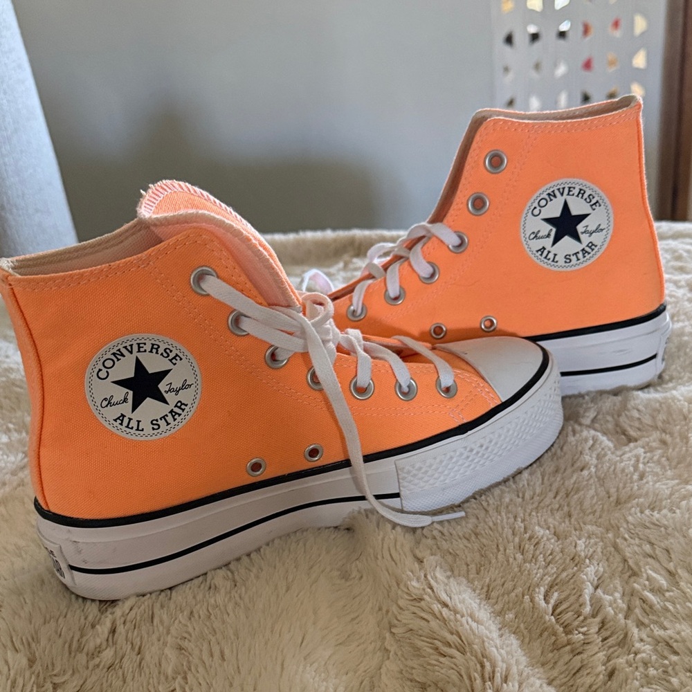 Converse Chuck Taylor All Star High Top Orange Canvas Sneakers